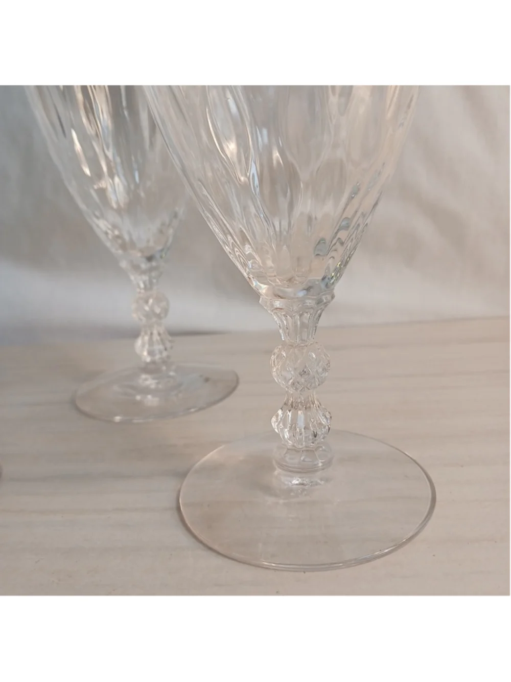 Set Of 4 VTG MCM Fostoria Niagara Low Water Goblet Optic Discontinued 1940-1965